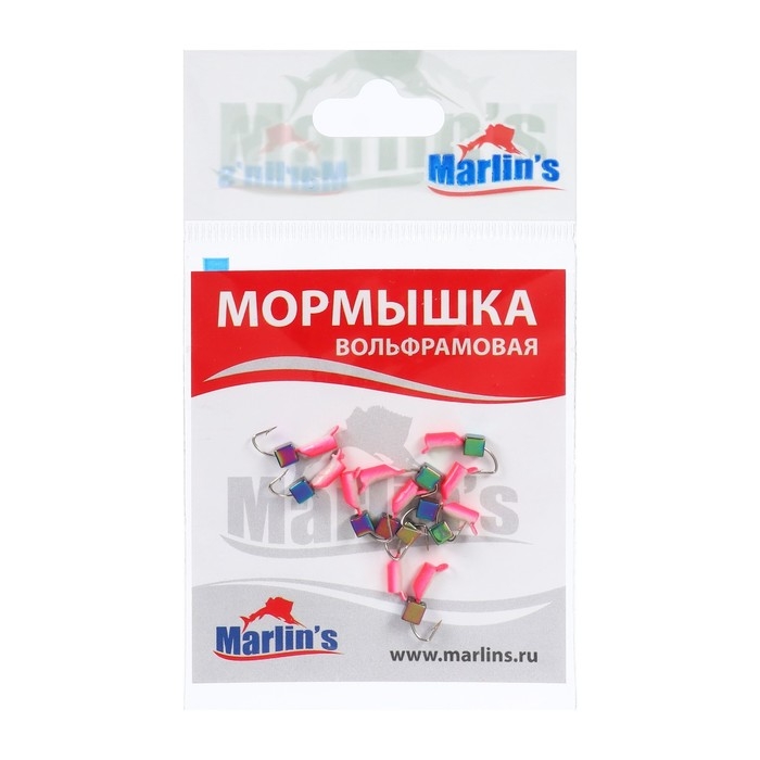Мормышка вольфрам Marlin's Гвоздекубик, 2 мм, 0.4 г, розовый, фосфор + бензин, 10 шт Мормышка вольфрам Marlin's Гвоздекубик, 2 мм, 0.4 г, розовый, фосфор + бензин, 10 шт