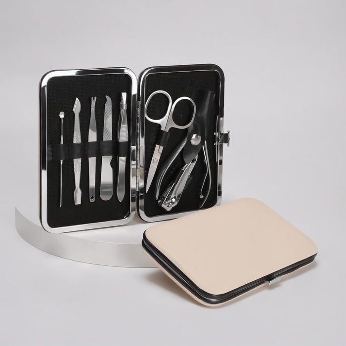 Набор маникюрный, 8 предметов, в футляре, цвет МИКС Набор маникюрный, 8 предметов, в футляре, цвет МИКС