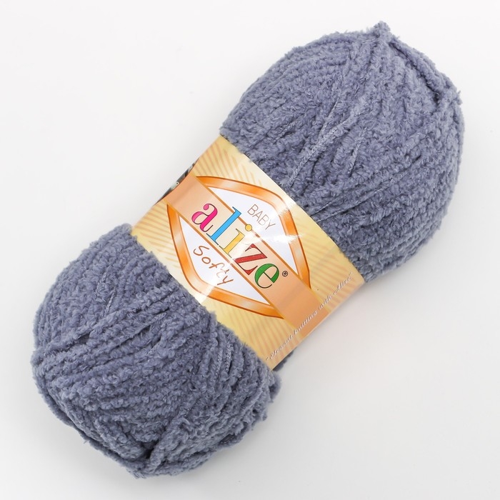 Пряжа Пряжа "Softy" 100% микрополиэстер 115м/50гр (119 серое небо)