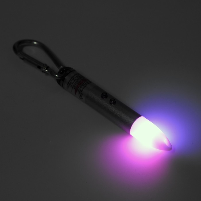 Лазерная указка  Лазерная указка "Мастер К", с карабином, 3 LR44, 2 х 2 х 8.5