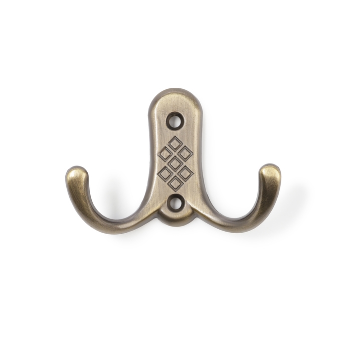 Крючок мебельный ТУНДРА TKD024 LIGHT, двухрожковый, бронза Крючок мебельный ТУНДРА TKD024 LIGHT, двухрожковый, бронза