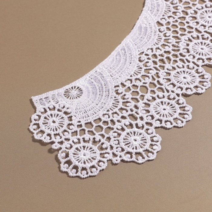 Воротник пришивной, гипюровый, 22 × 6,5 см, цвет белый Воротник пришивной, гипюровый, 22 × 6,5 см, цвет белый