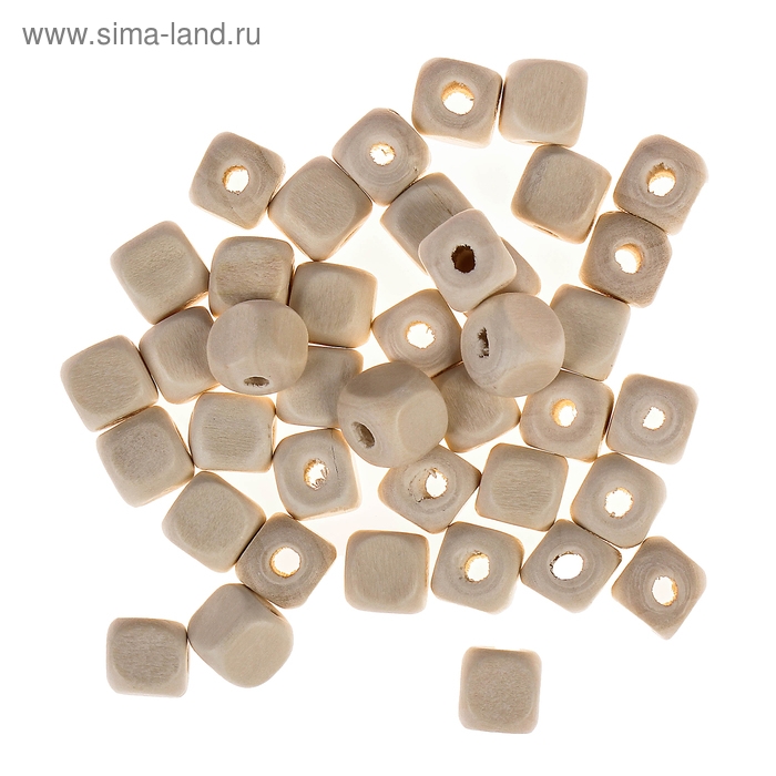 Бусины деревянные кубики 10х10 мм (набор 40 шт) без покрытия Бусины деревянные кубики 10х10 мм (набор 40 шт) без покрытия