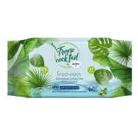 Влажные салфетки Aura Tropic Cocktail, освежающие, МИКС, 60 шт