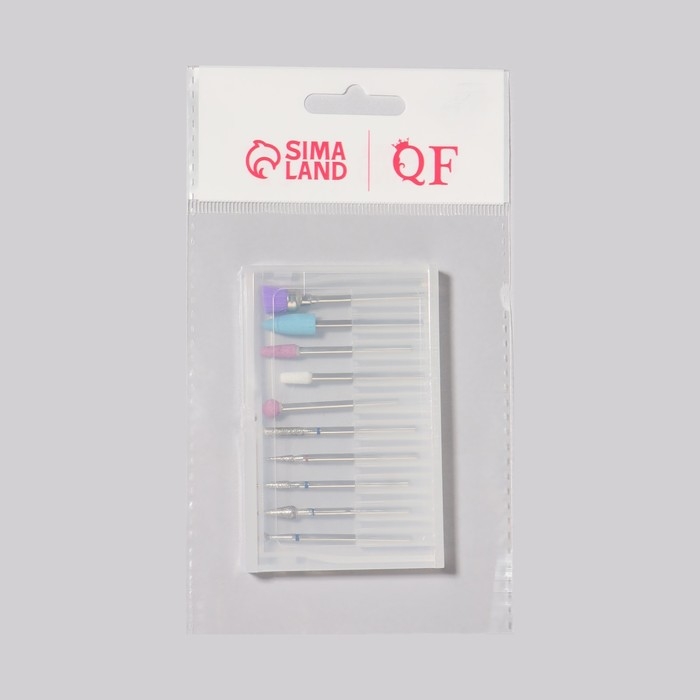 Фрезы для маникюра в пластиковом органайзере, 10 шт Фрезы для маникюра в пластиковом органайзере, 10 шт