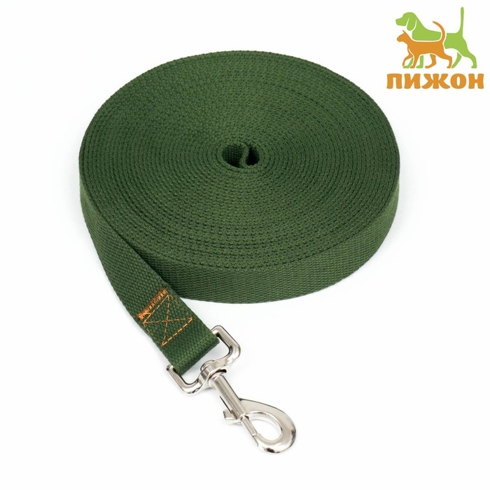Поводок брезентовый, 10 м х 2,5 см, хаки Поводок брезентовый, 10 м х 2,5 см, хаки