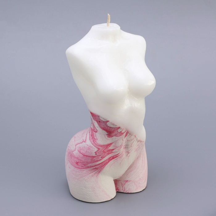 Свеча фигурная на бетоне  Свеча фигурная на бетоне "Женский силуэт", 15х7 см, розовая
