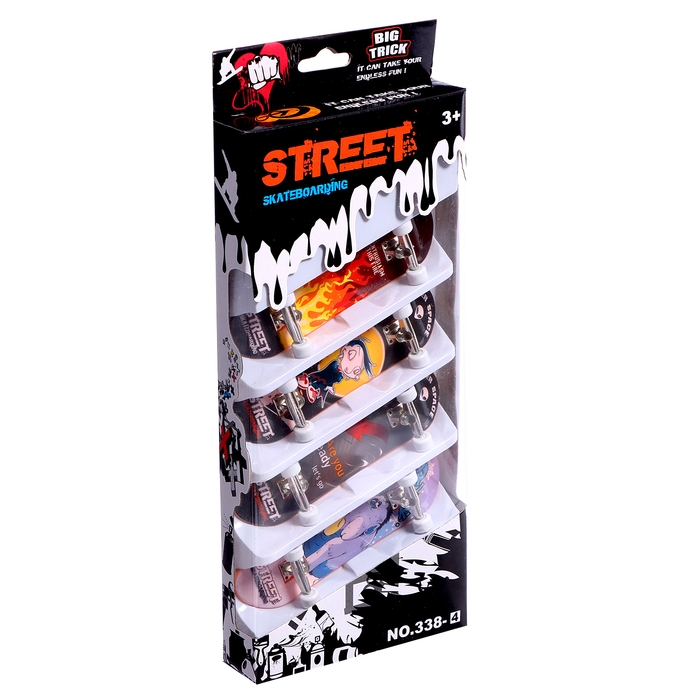 Набор фингербордов «Уличный скейтер», 4 штуки, цвет МИКС