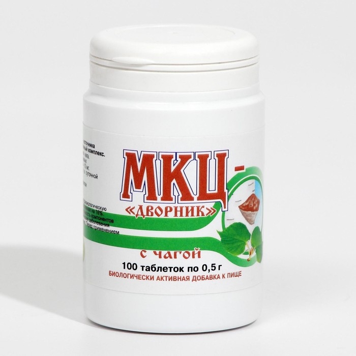МКЦ «Дворник» с чагой, для ЖКТ 100 таблеток по 0.5 г, МКЦ «Дворник» с чагой, для ЖКТ 100 таблеток по 0.5 г,