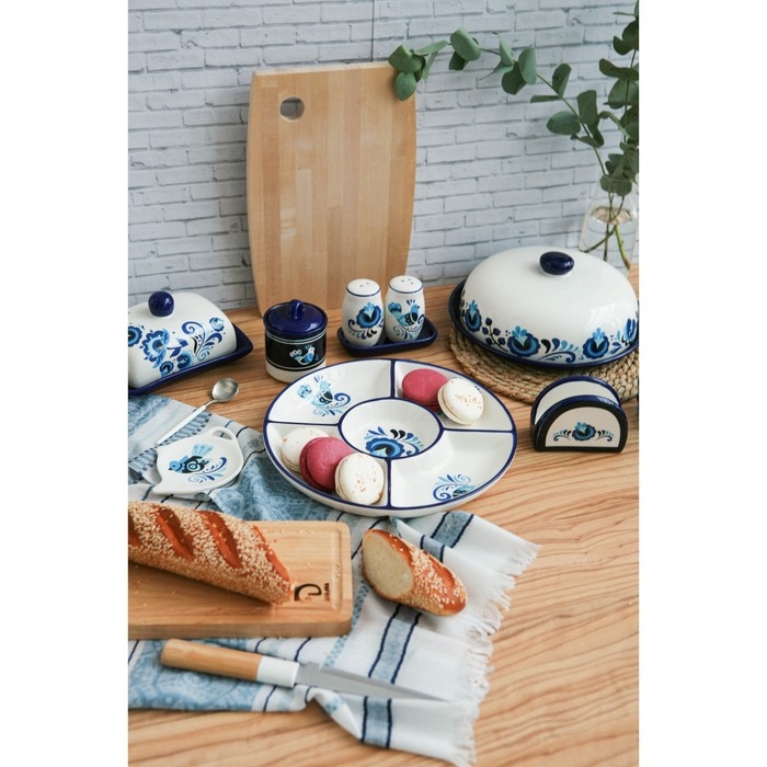 Менажница 5 ячеек Доляна «Свиристель», d=26 см, цвет белый Менажница 5 ячеек Доляна «Свиристель», d=26 см, цвет белый