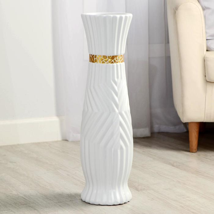 Ваза керамика напольная Ваза керамика напольная "Эмма" 16х60 см, белый