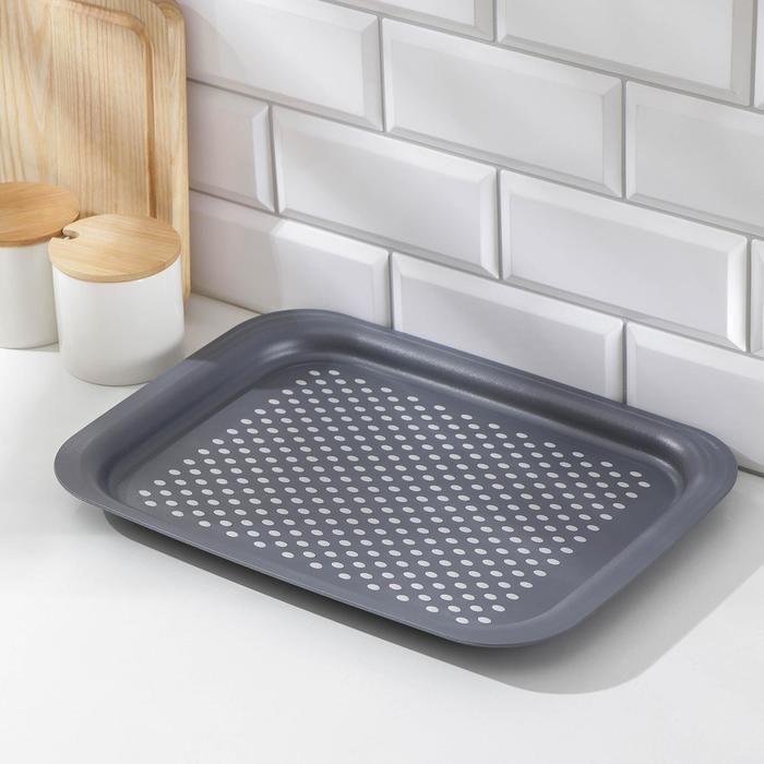 Поднос с антискользящим покрытием, 36,5×27 см, цвет МИКС Поднос с антискользящим покрытием, 36,5×27 см, цвет МИКС