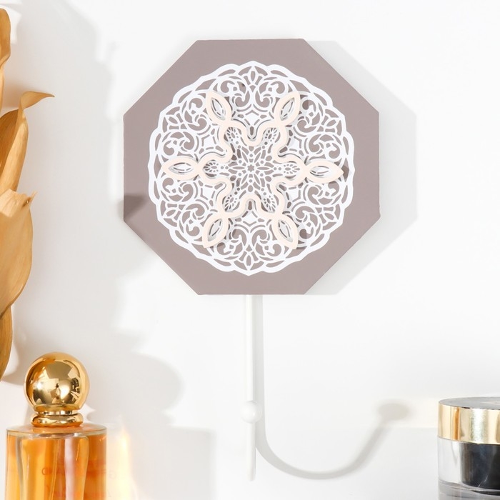 Крючок декоративный дерево Крючок декоративный дерево "Цветок. Восьмигранник" 11,6х0,7х20 см