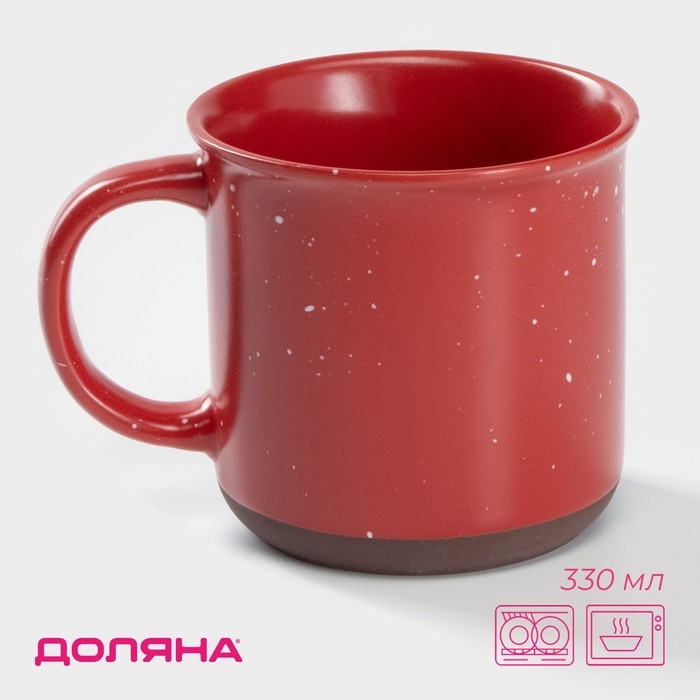 Кружка керамическая Доляна «Клео», 330 мл, цвет красный