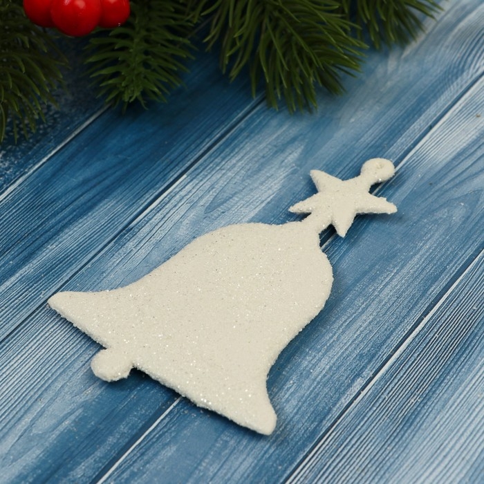 Украшение ёлочное Украшение ёлочное "Колокольчик люкс" (набор 2 шт) 6х10 см, белый