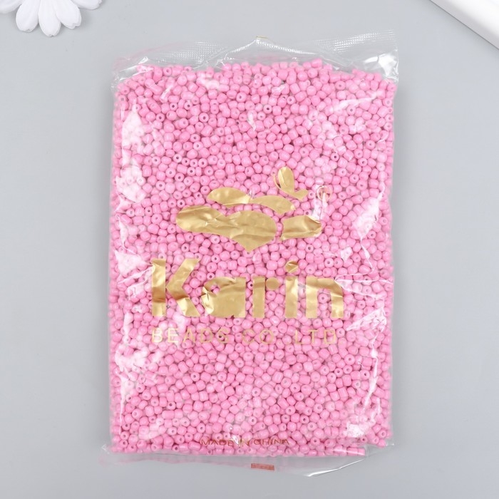 Бисер стекло 6/0  Бисер стекло 6/0 "Светло-розовый" яркий 450 гр