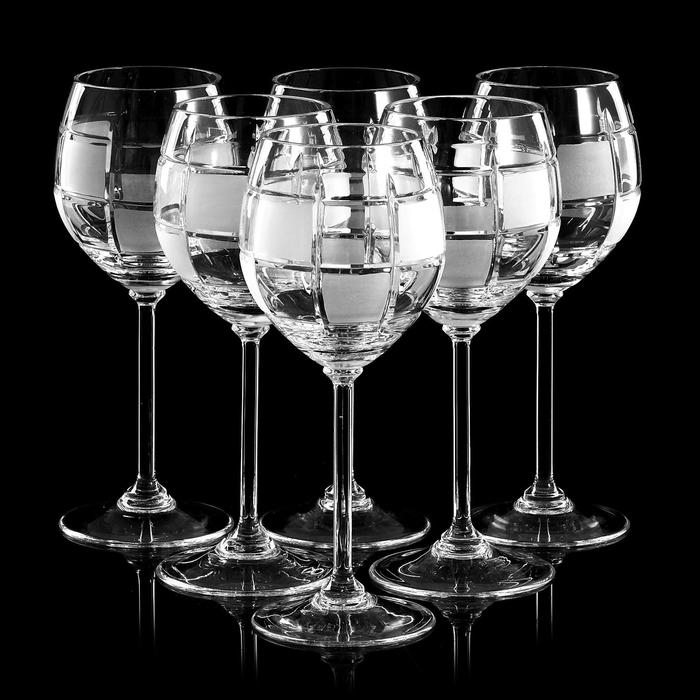 Набор фужеров хрустальных для вина «Шахматы», 300 мл, 6 шт Набор фужеров хрустальных для вина «Шахматы», 300 мл, 6 шт