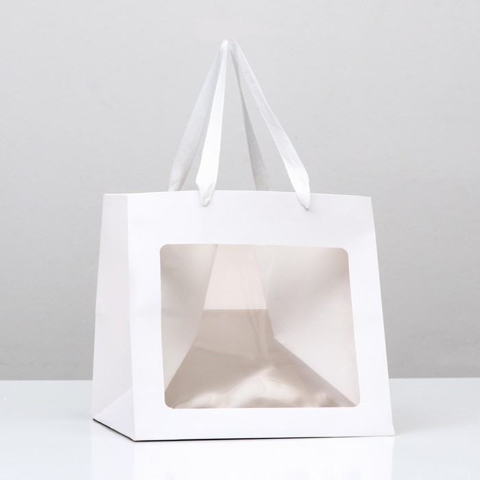 Пакет крафт с квадратным дном и окном 25 Х 25 Х 25 см Белый, 1шт Пакет крафт с квадратным дном и окном 25 Х 25 Х 25 см Белый, 1шт