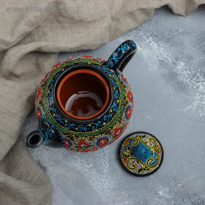 Чайник Риштанская керамика  Чайник Риштанская керамика "Самарканд", 1 л, разноцветный микс