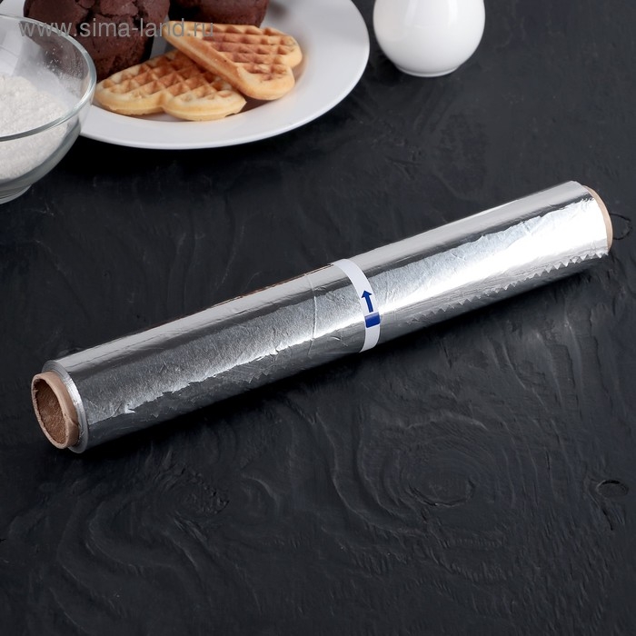 Фольга пищевая алюминиевая «Универсальная», 29 см × 50 м, 11 мкм Фольга пищевая алюминиевая «Универсальная», 29 см × 50 м, 11 мкм