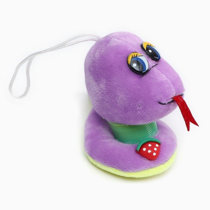 Новый год! Мягкая игрушка «Змейка с пружиной» на подвесе, 9 см, цвет МИКС Новый год! Мягкая игрушка «Змейка с пружиной» на подвесе, 9 см, цвет МИКС