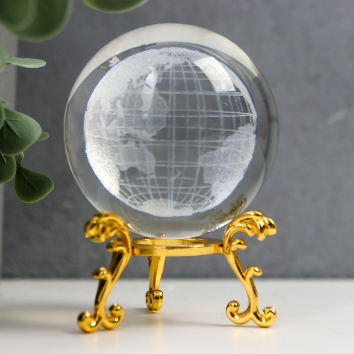 Сувенир стекло  Сувенир стекло "Глобус" d=6 см ажурная подставка 8.5х6х6см