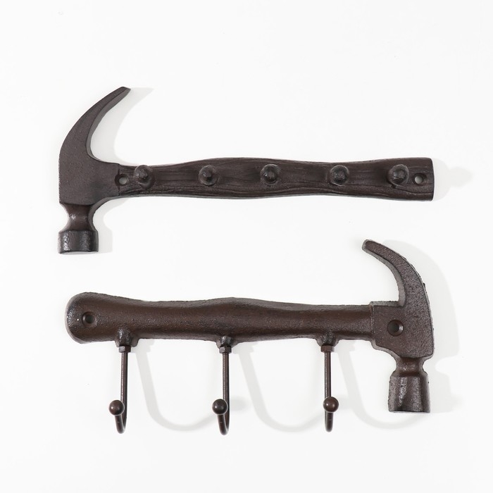 Крючки декоративные чугун Крючки декоративные чугун "Молоток" МИКС 14х25 см