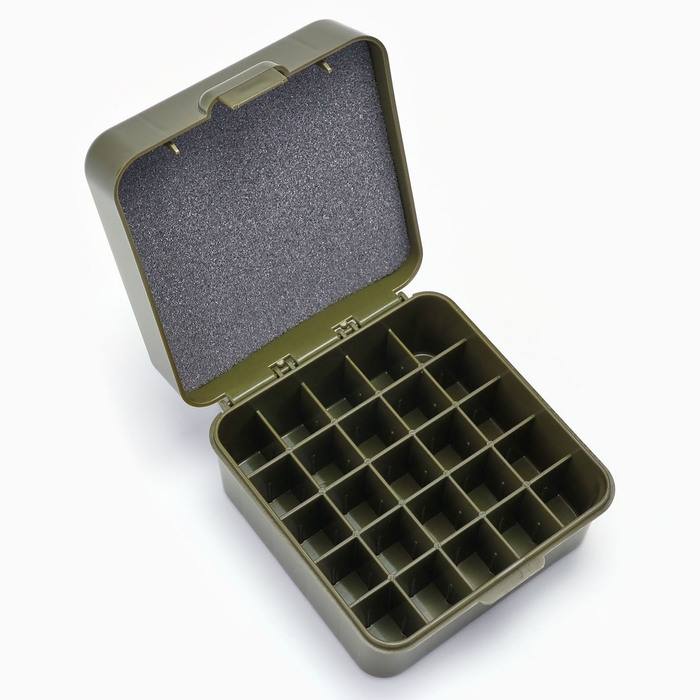 Кейс влагозащитный "Охотник" под патрон 12 кал., 25 шт, олива