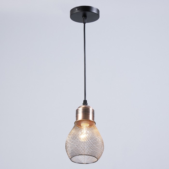 Светильник Светильник "Лампа" 1х60Вт Е27 черный/медь 12х12х18см