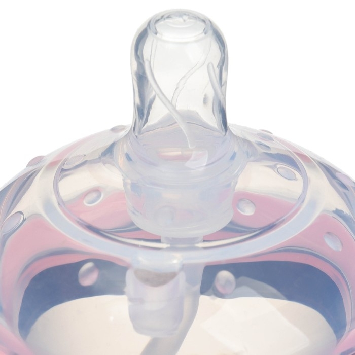 Бутылочка для кормления M&B, ШГ Ø70мм, от 6 мес, 250мл., с ручками, силиконовая колба, цвет розовый Бутылочка для кормления M&B, ШГ Ø70мм, от 6 мес, 250мл., с ручками, силиконовая колба, цвет розовый