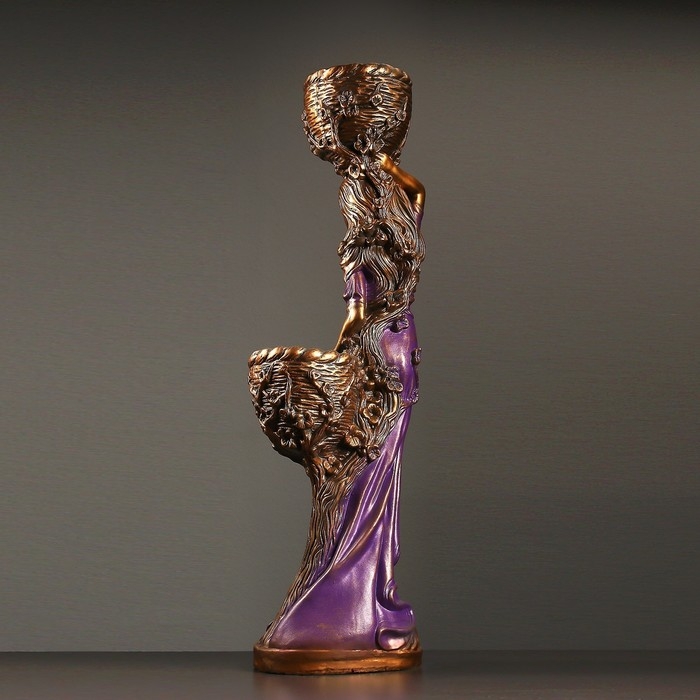 Фигура  Фигура "Девушка с двумя кашпо" красная, 24х30х96см