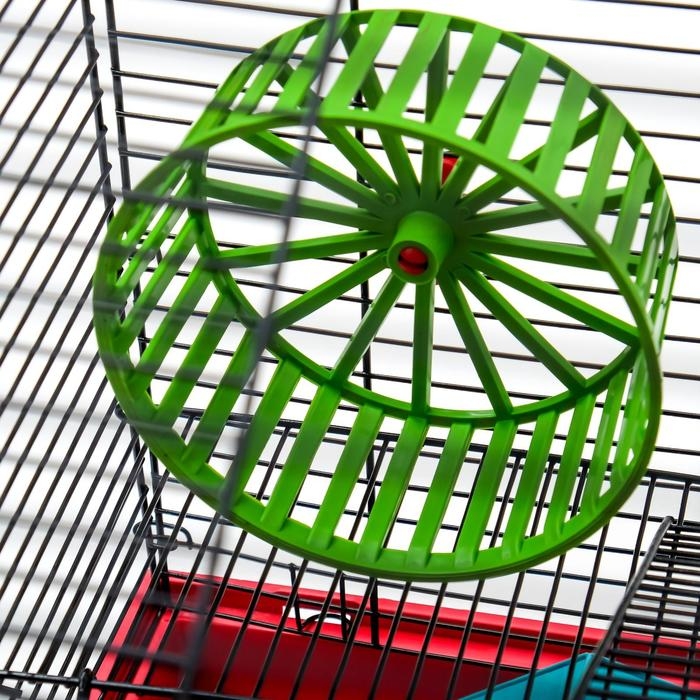 Клетка для грызунов Клетка для грызунов "Пижон" №5, с 3 этажами, укомплектованная, 41 х 30 х 58 см, рубиновая