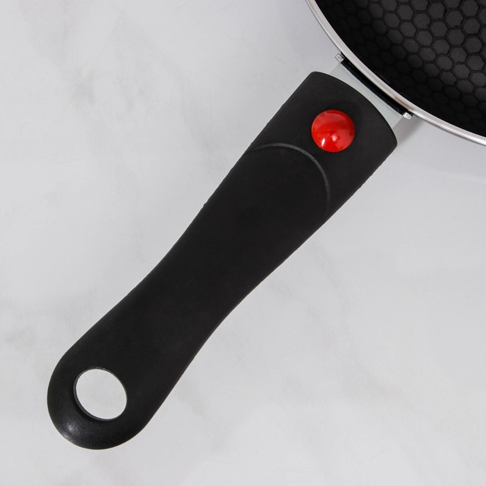 Сковорода Forever, d=20 см, съёмная ручка, стеклянная крышка, антипригарное покрытие, цвет чёрный