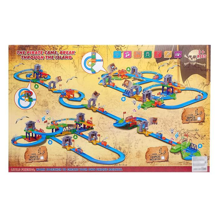 Железная дорога &laquo;Пиратские истории&raquo;, работает от батареек, 90 деталей