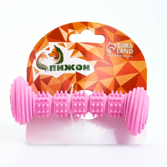 Игрушка для собак "Палка", TPR, массажная, 14,2 х 5,2 см, розовая