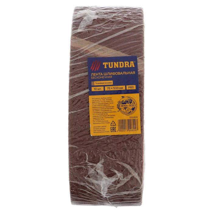 Лента абразивная бесконечная ТУНДРА, на тканевой основе, 75 х 533 мм, Р60, 10 шт. Лента абразивная бесконечная ТУНДРА, на тканевой основе, 75 х 533 мм, Р60, 10 шт.