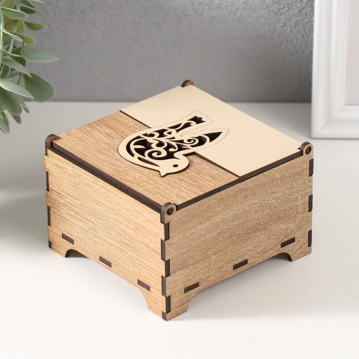 Шкатулка комбинированная  Шкатулка комбинированная "Птица" 10,5х10х7 см