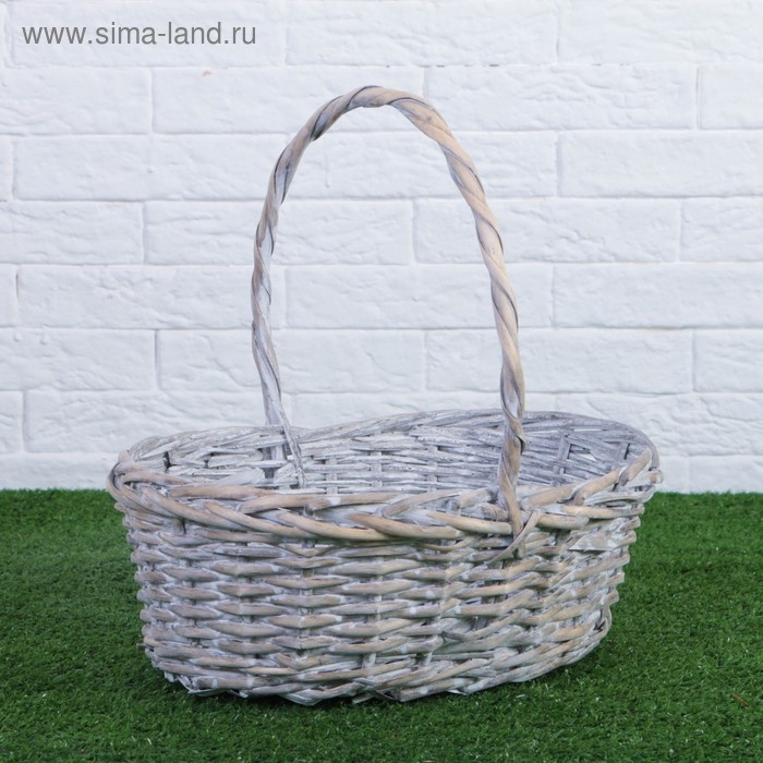Набор корзин плетёных, ива, 3 шт., серо-бежевый цвет, большие