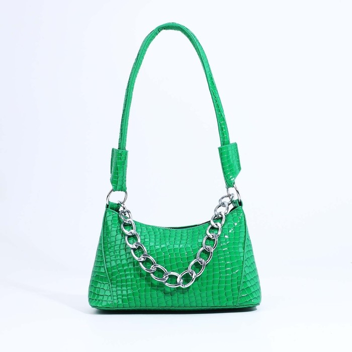 Сумка-багет на молнии, цвет зелёный Сумка-багет на молнии, цвет зелёный