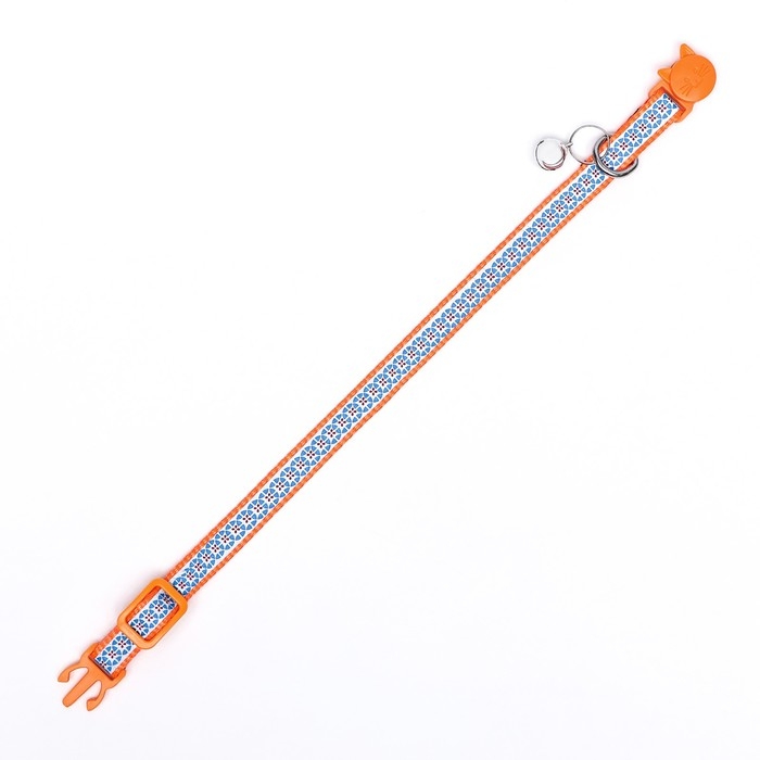 Ошейник с декоративной светоотражающей полосой, имитация нейлона, 30 х 1 см, оранжевый Ошейник с декоративной светоотражающей полосой, имитация нейлона, 30 х 1 см, оранжевый