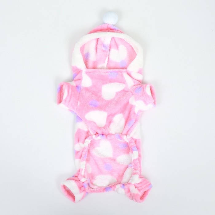 Комбинезон  Комбинезон "Любовь" с капюшоном, размер 2XL (ДС 45 см, ОШ 45 см, ОГ 55 см), розовый