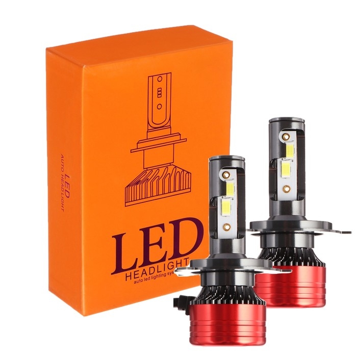 Автолампа светодиодная Н4,12 В, 30 Вт, 2160 Лм, провод 20 см, свет белый, 2 шт Автолампа светодиодная Н4,12 В, 30 Вт, 2160 Лм, провод 20 см, свет белый, 2 шт