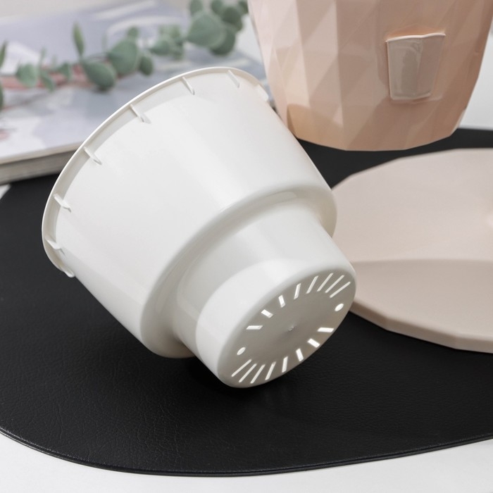 Кашпо многоярусное Ruby «Каскад», 3 шт, 1 л, цвет пудровый Кашпо многоярусное Ruby «Каскад», 3 шт, 1 л, цвет пудровый