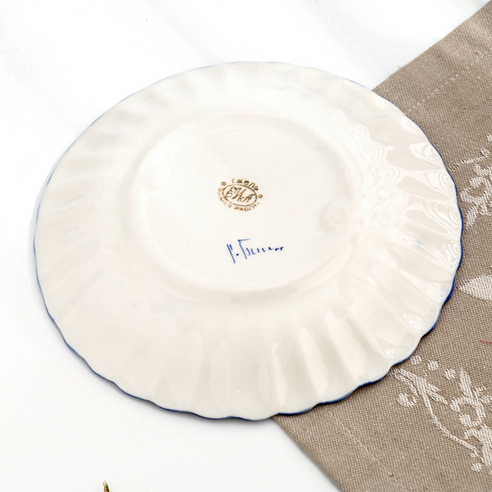 Чайная пара Чайная пара "Шатер", гжель, фарфор, 9х15 см