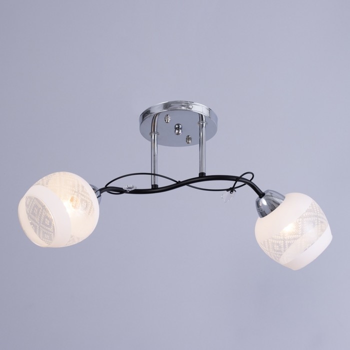 Люстра Люстра "Мона" 2х60Вт Е27 Хром, чёрный 45х35х28см