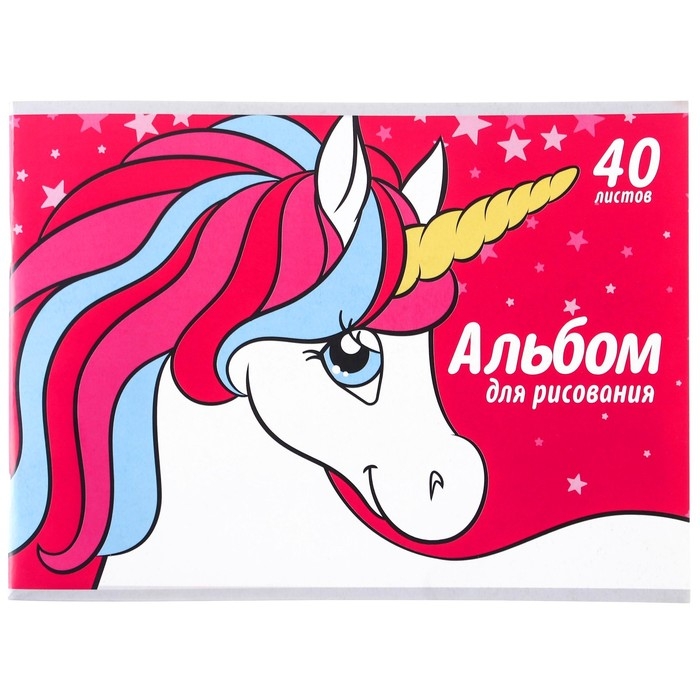 Альбом для рисования А4, 40 листов 100 г/м², на скрепке, Минни Маус и единорог Альбом для рисования А4, 40 листов 100 г/м², на скрепке, Минни Маус и единорог