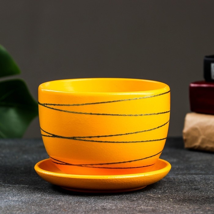 Горшок цветочный Горшок цветочный "Магнолия" жёлтый, 0,5 л