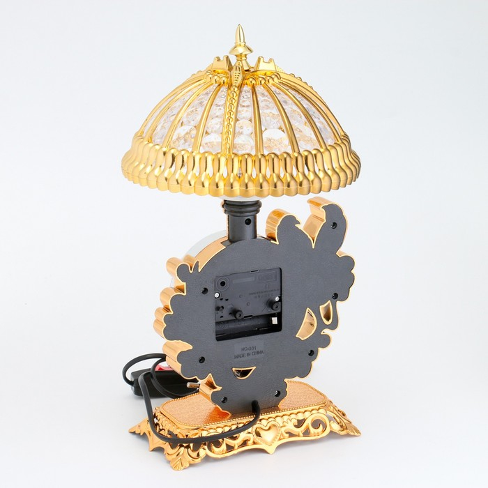 Светильник настольный, часы будильник Светильник настольный, часы будильник "Каминные. Попугаи", 16 х 31 см