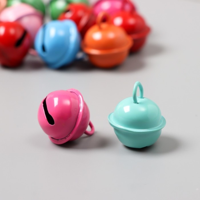 Набор декора для творчества металл Набор декора для творчества металл "Бубенцы" цветные набор 15 шт 2х1,7х1 см