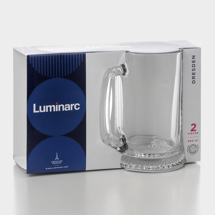 Набор стеклянных кружек для пива Luminarc «Дрезден», 500 мл, 2 шт Набор стеклянных кружек для пива Luminarc «Дрезден», 500 мл, 2 шт